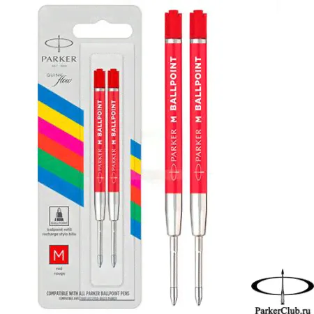 Красный шариковый стержень Parker (Паркер) Ball Pen Refill Red M 2 шт-0