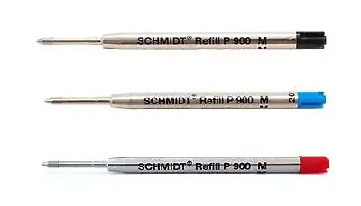 Schmidt P900 M Ballpoint Refill 3Pc Choose In 3 Colors Applicable Parker Pen-0