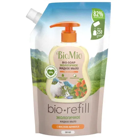 Жидкое мыло BIOMIO с маслом абрикоса, 500 мл Refill